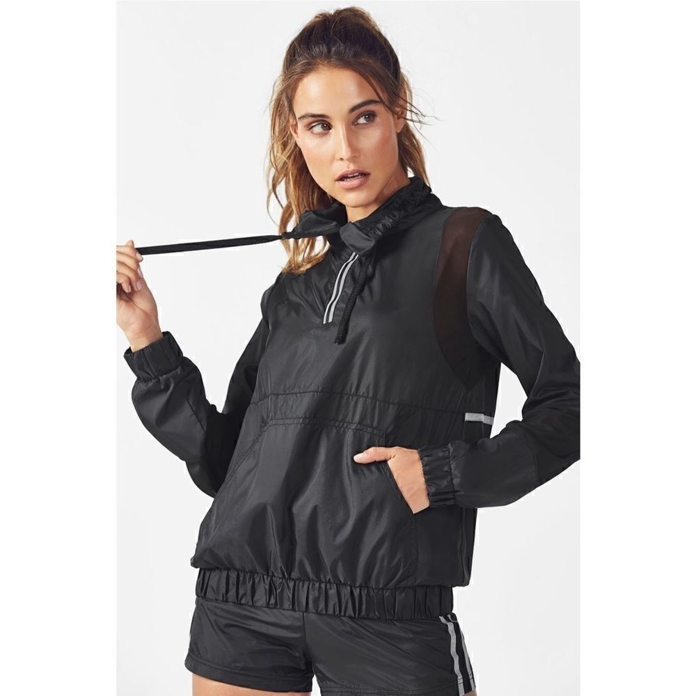 Fabletics Ziva Reflective Half Zip Nylon Jacket